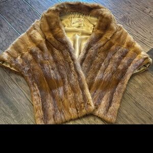 Vintage Real Mink Fur Stole
